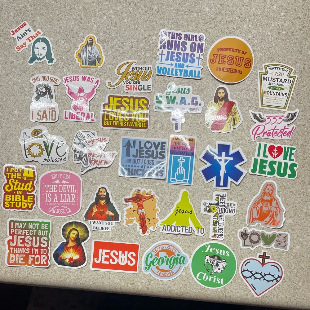 Colorful Religious Sticker Set 32 total